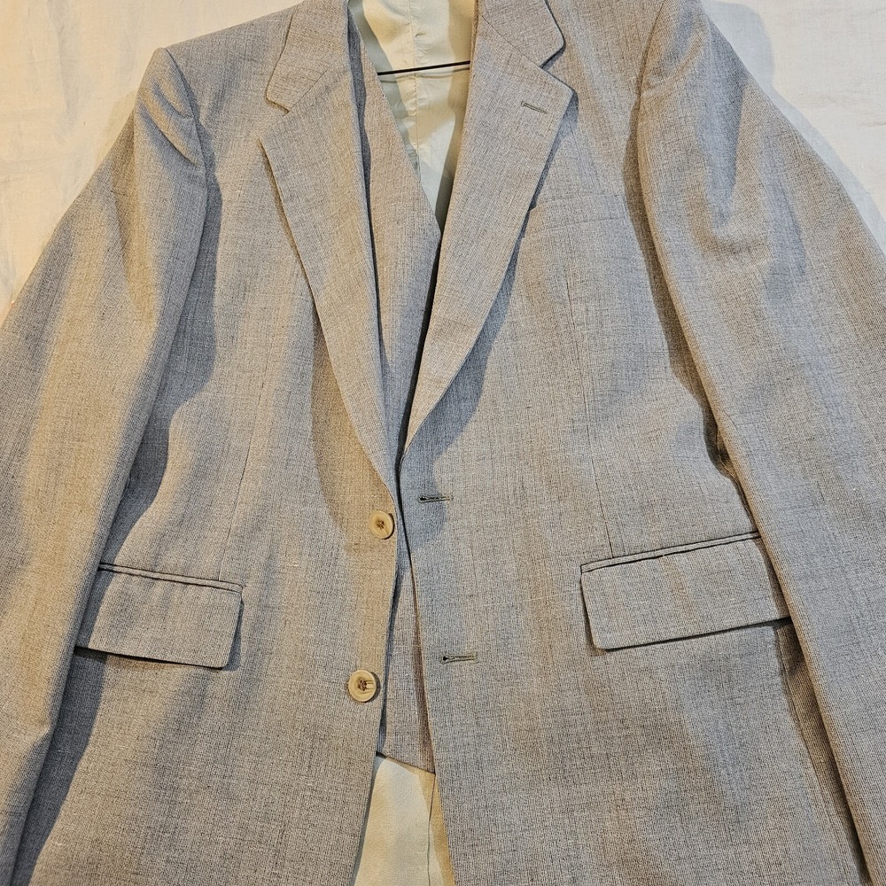 Vintage Elder-Beerman David George Suit Jacket & Vest Light Gray 40 L - Picture 12 of 12